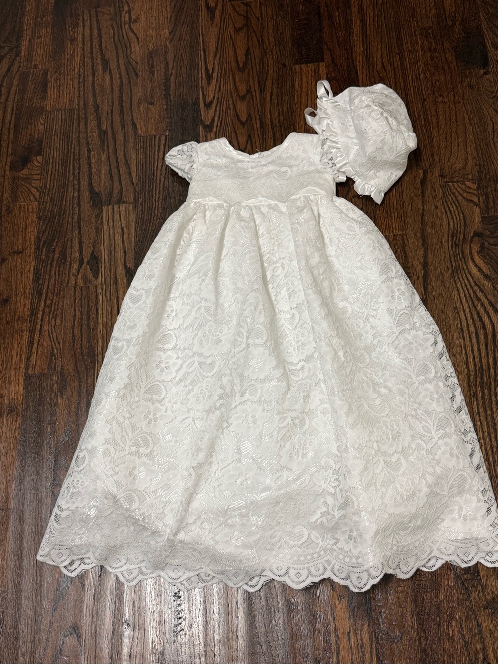Baby Girl Christening Lace Gown With Bonnet CI Castro & Co